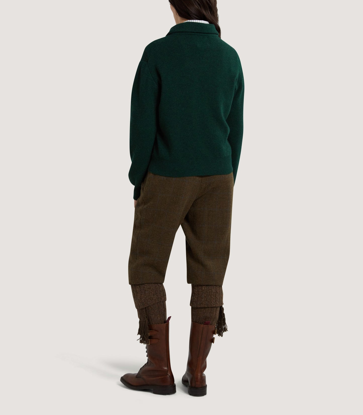 Women's Berkeley Shirt Collar Sweater in Emerald