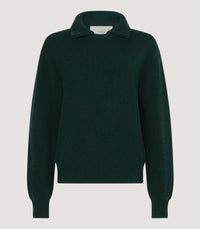 Women's Berkeley Shirt Collar Sweater in Emerald