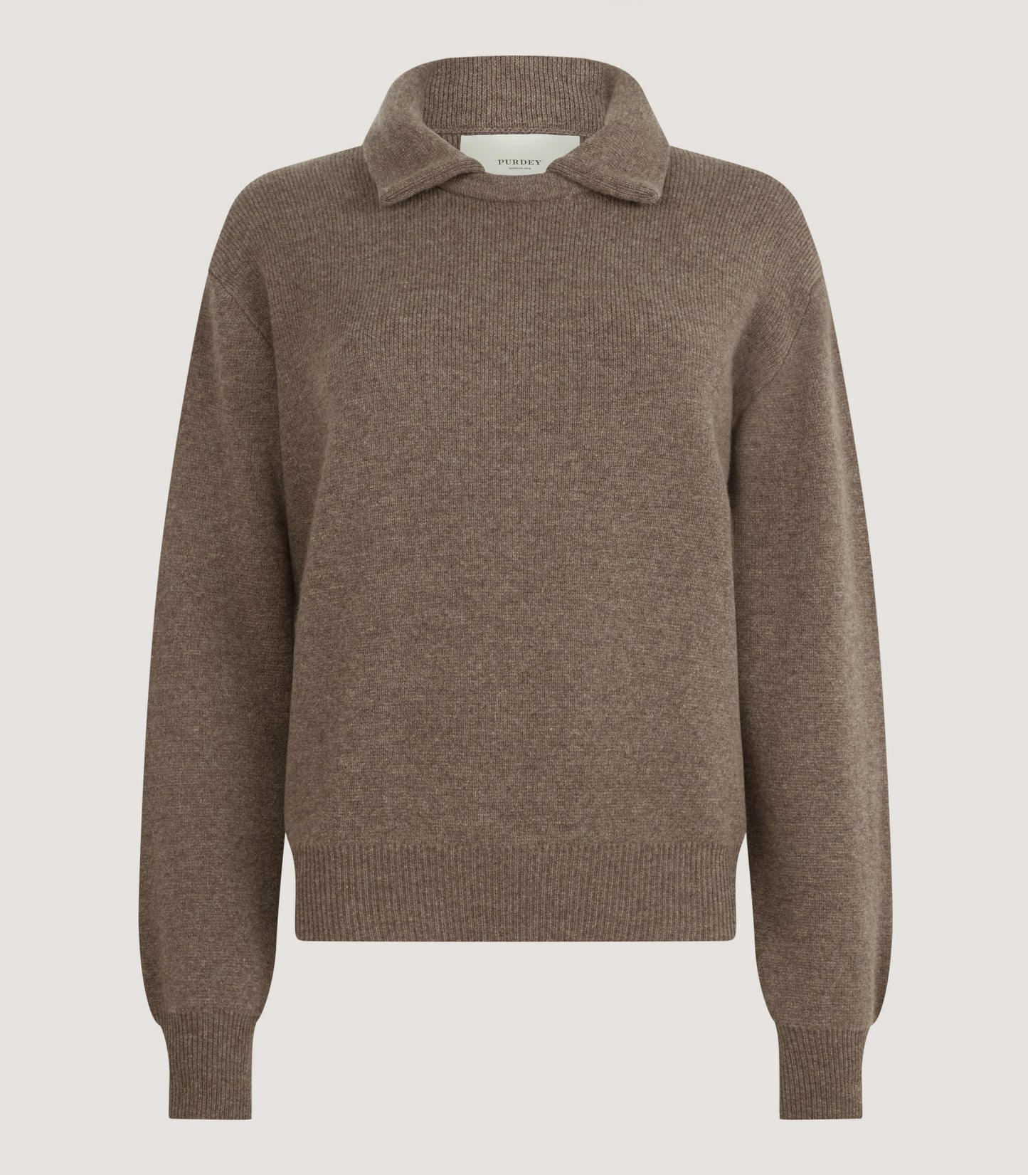 Women's Berkeley Shirt Collar Sweater in Taupe