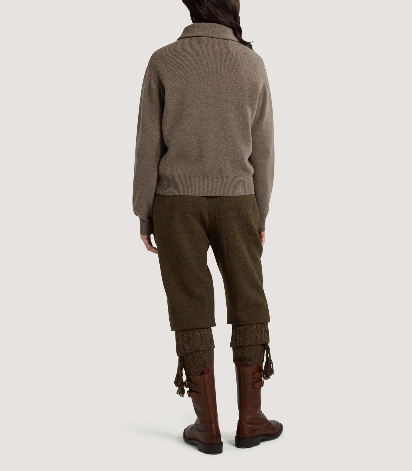 Women's Berkeley Shirt Collar Sweater in Taupe