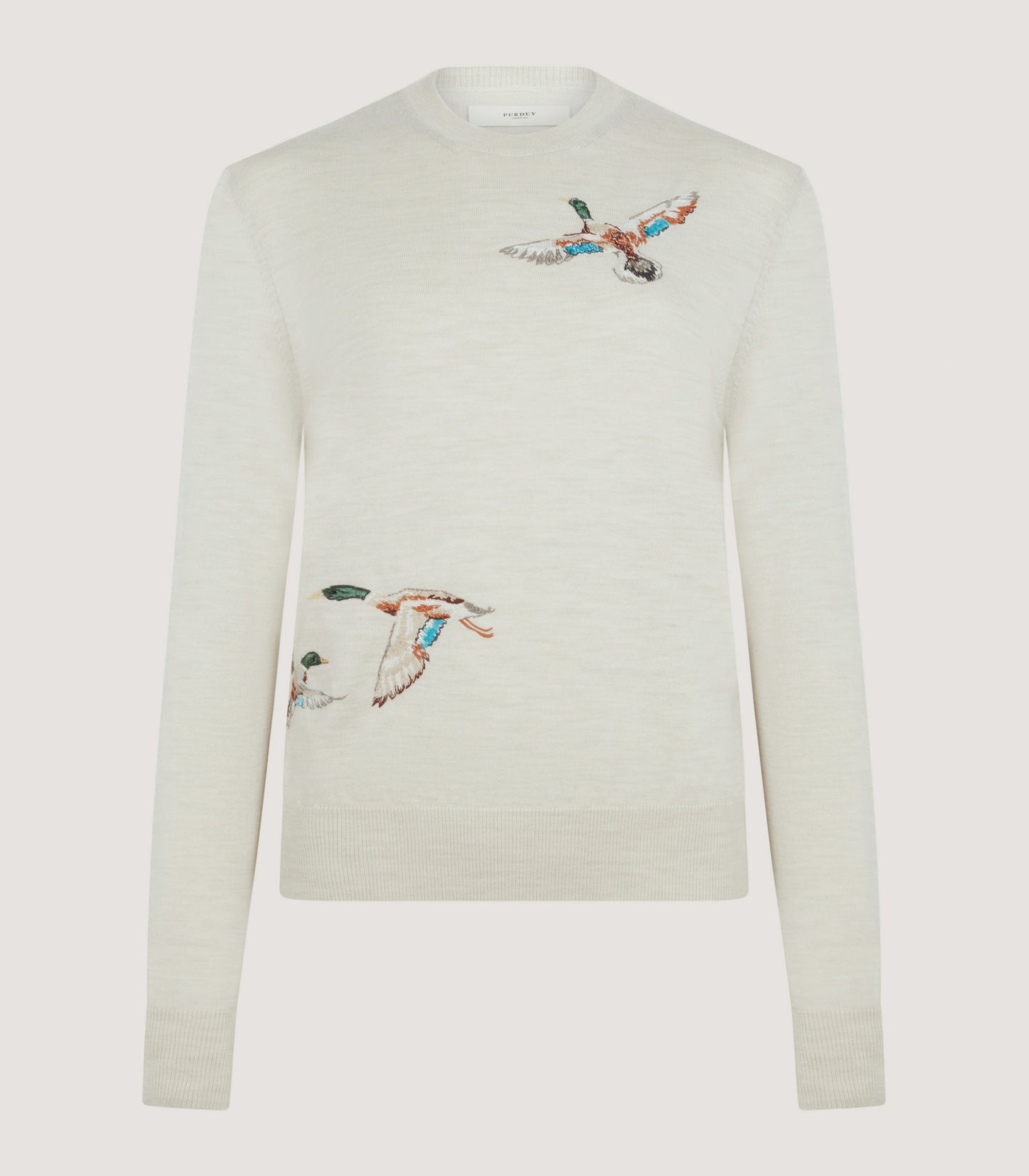Women's Curzon Birds Round Neck Sweater in Ivory