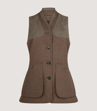 Women's Cashmere Tweed Shooting Vest in Percy