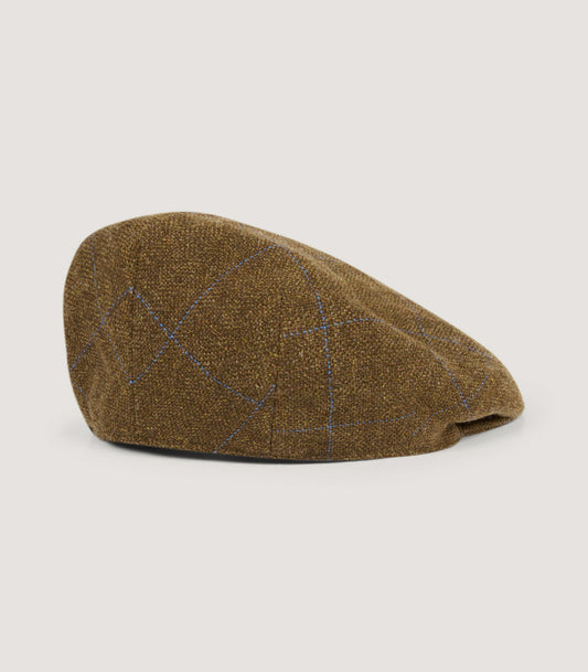 Litton Short Peak Tweed Cap in Oakley