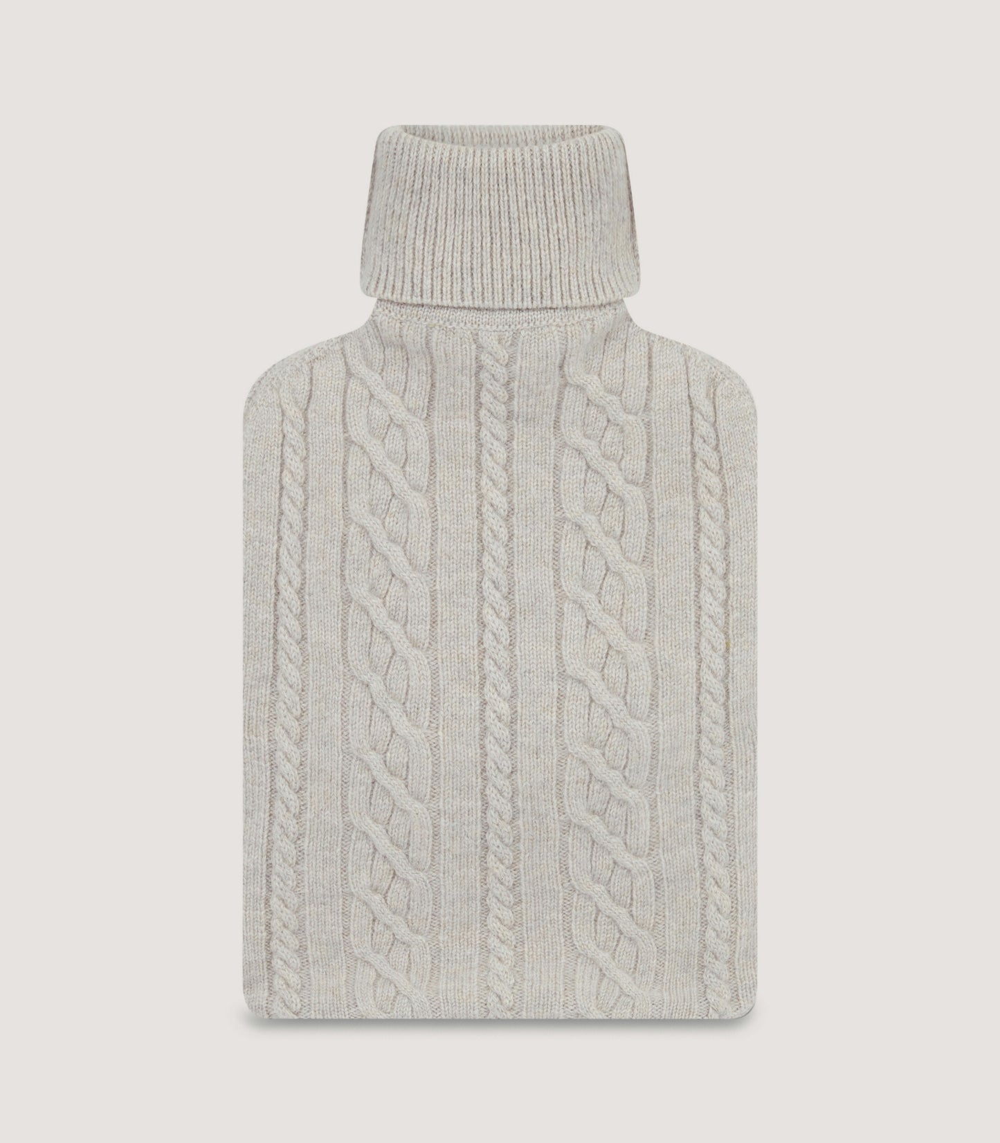 Cable Knit Hot Water Bottle in Stone