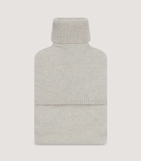 Cable Knit Hot Water Bottle in Stone