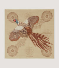 Flying Pheasant Scroll Pocket Square