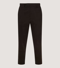 Men's Cotton Flat Front Trousers in Walnut
