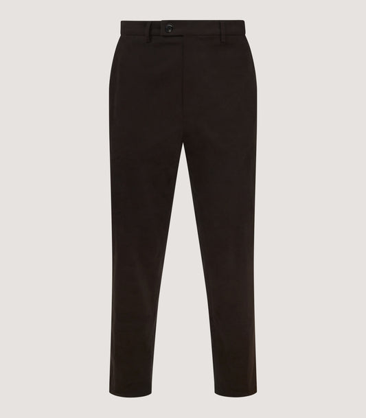 Men's Cotton Flat Front Trousers in Walnut