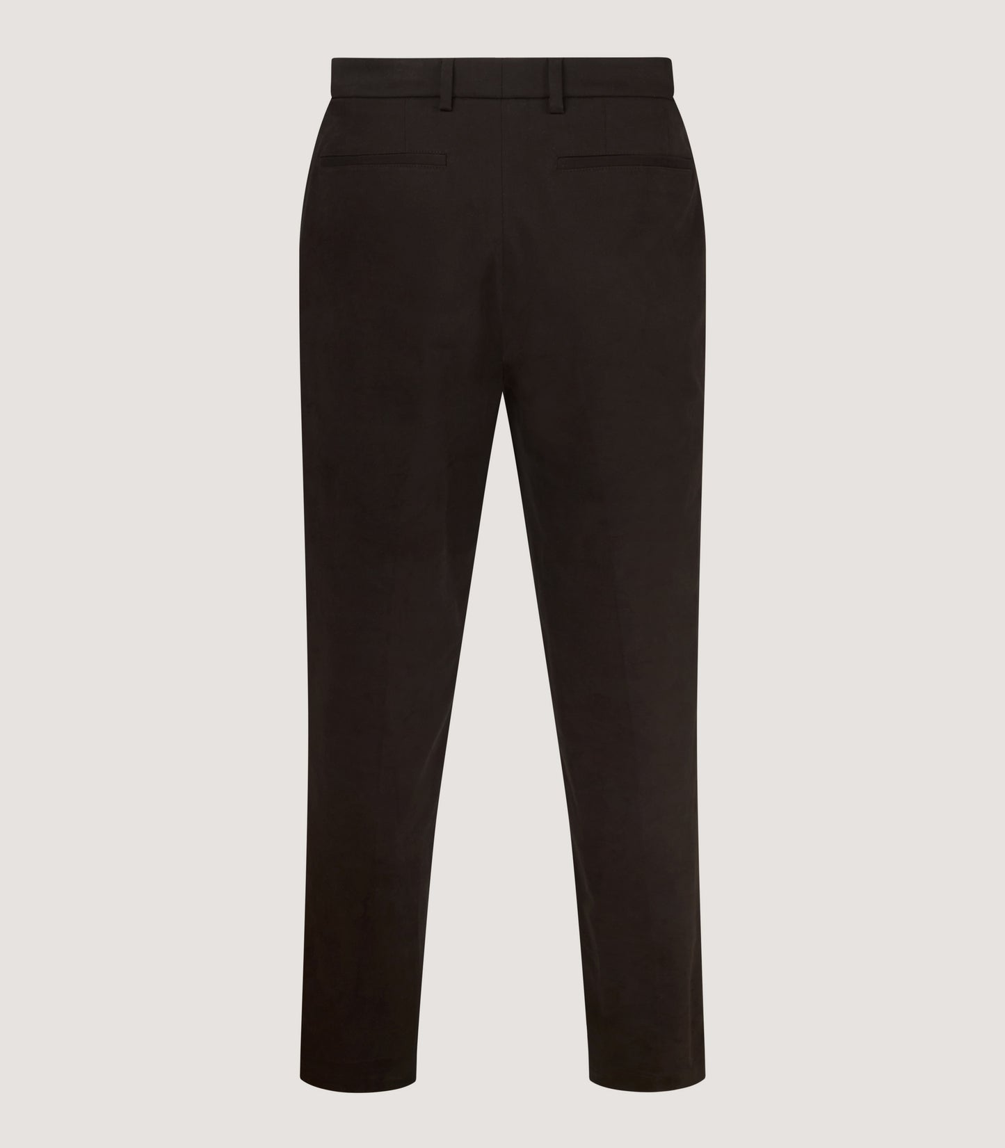 Men's Cotton Flat Front Trousers in Walnut