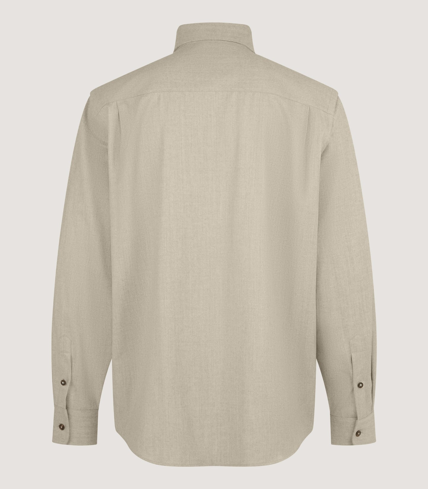 Men's Wool Cut Away Collar Shirt in Stone