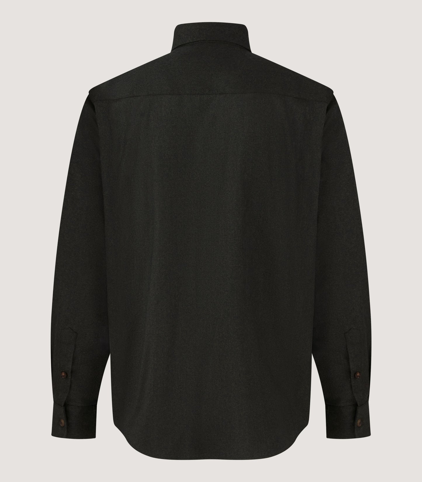 Men's Wool Cut Away Collar Shirt in Bottle Green