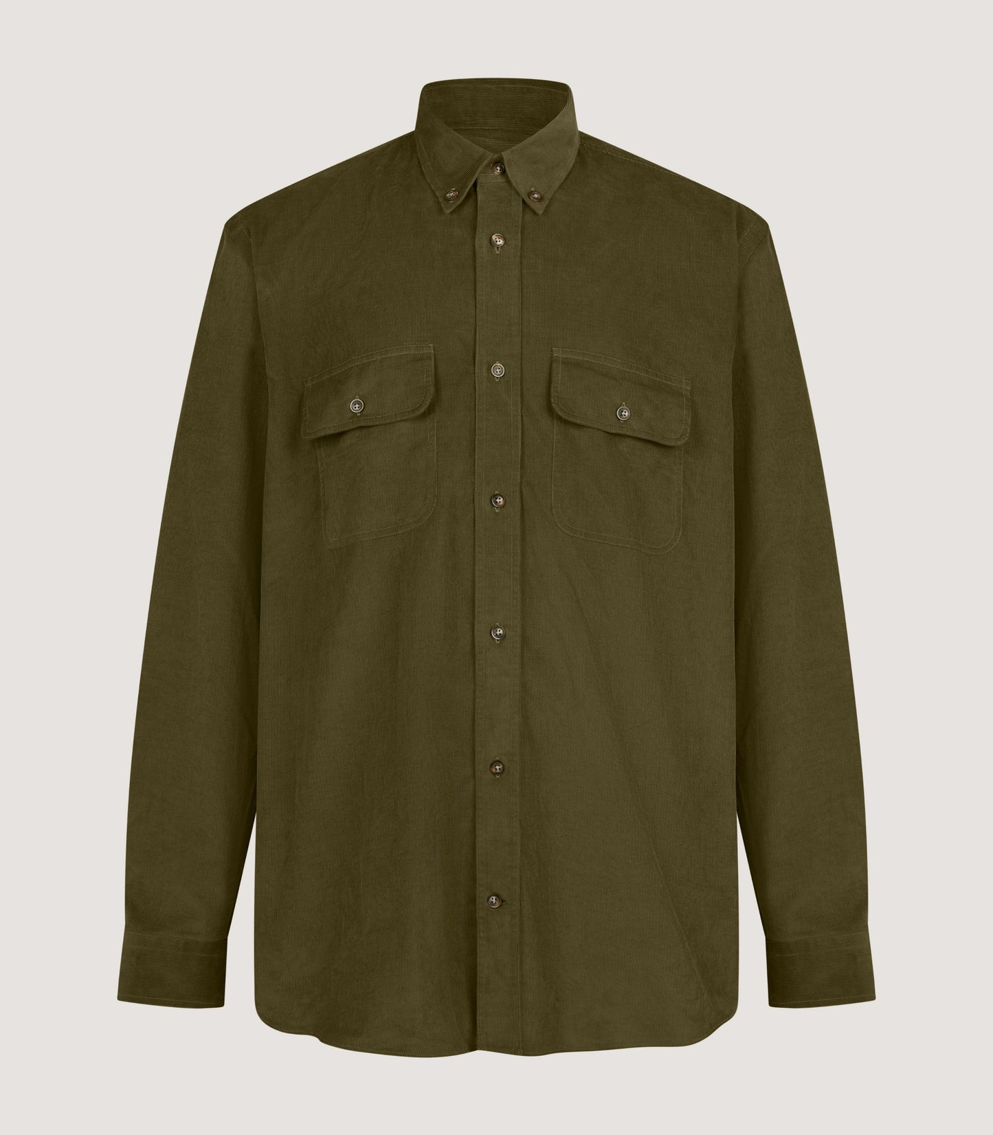 Men's Cotton Double Pocket Shirt in Moss
