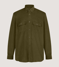 Men's Cotton Double Pocket Shirt in Moss