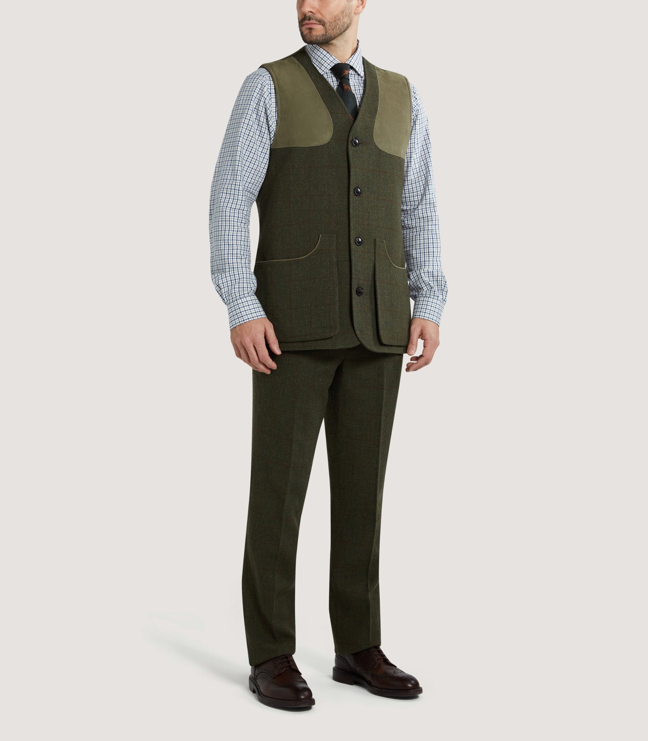 Purdey | Vests | Men's Tweed Shooting Vest in Alum