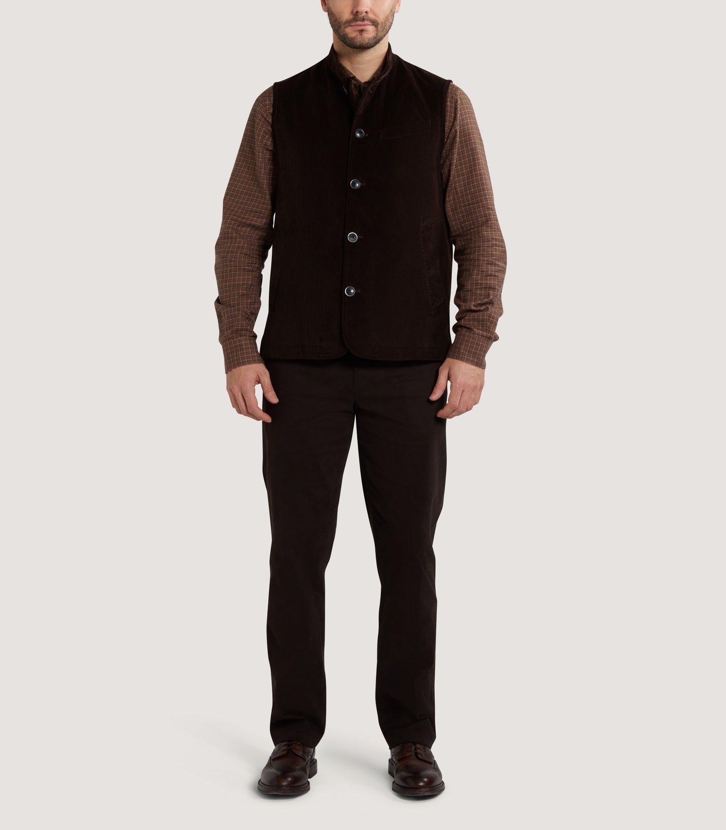 Men's Orsett Corduroy Gilet in Walnut