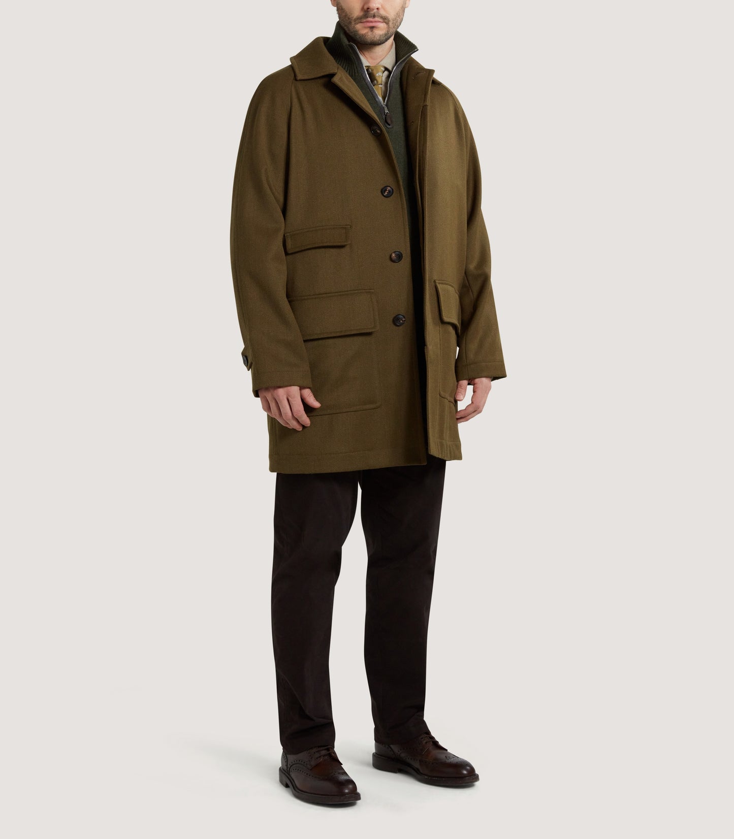 Men's Stratton Car Coat in Khaki