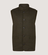Clarges Knit and Fabric Hybrid Vest in Loden