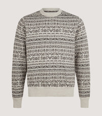 Men's Vigo Wool Fairisle Bird Sweater in Pebble