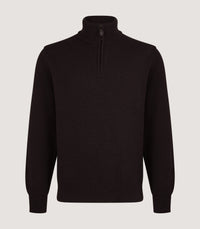 Men's Hertford Quarter Zip Sweater in Chocolate