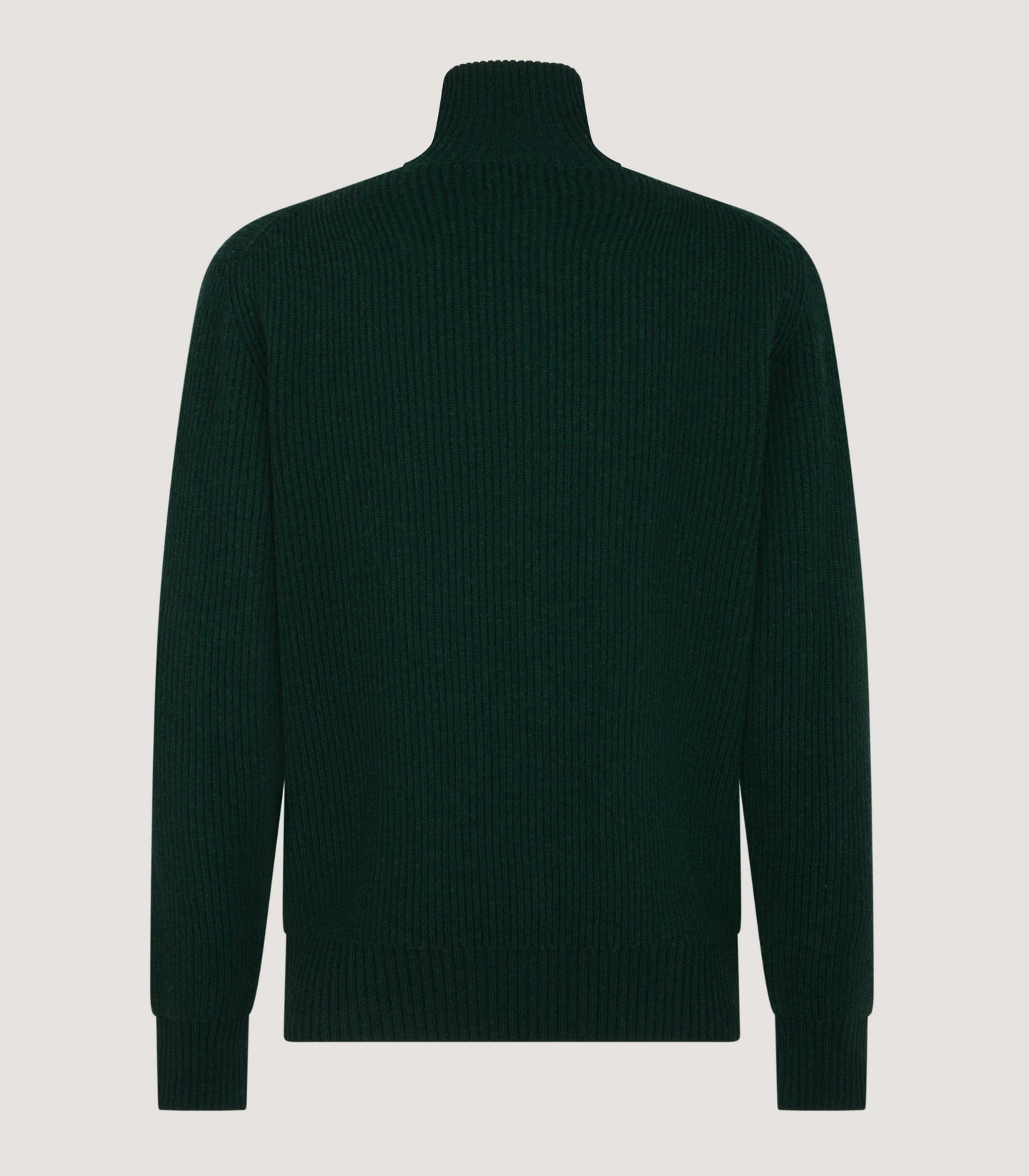 Men's Clifford Wool Cashmere Ribbed Quarter Zip Sweater in Emerald