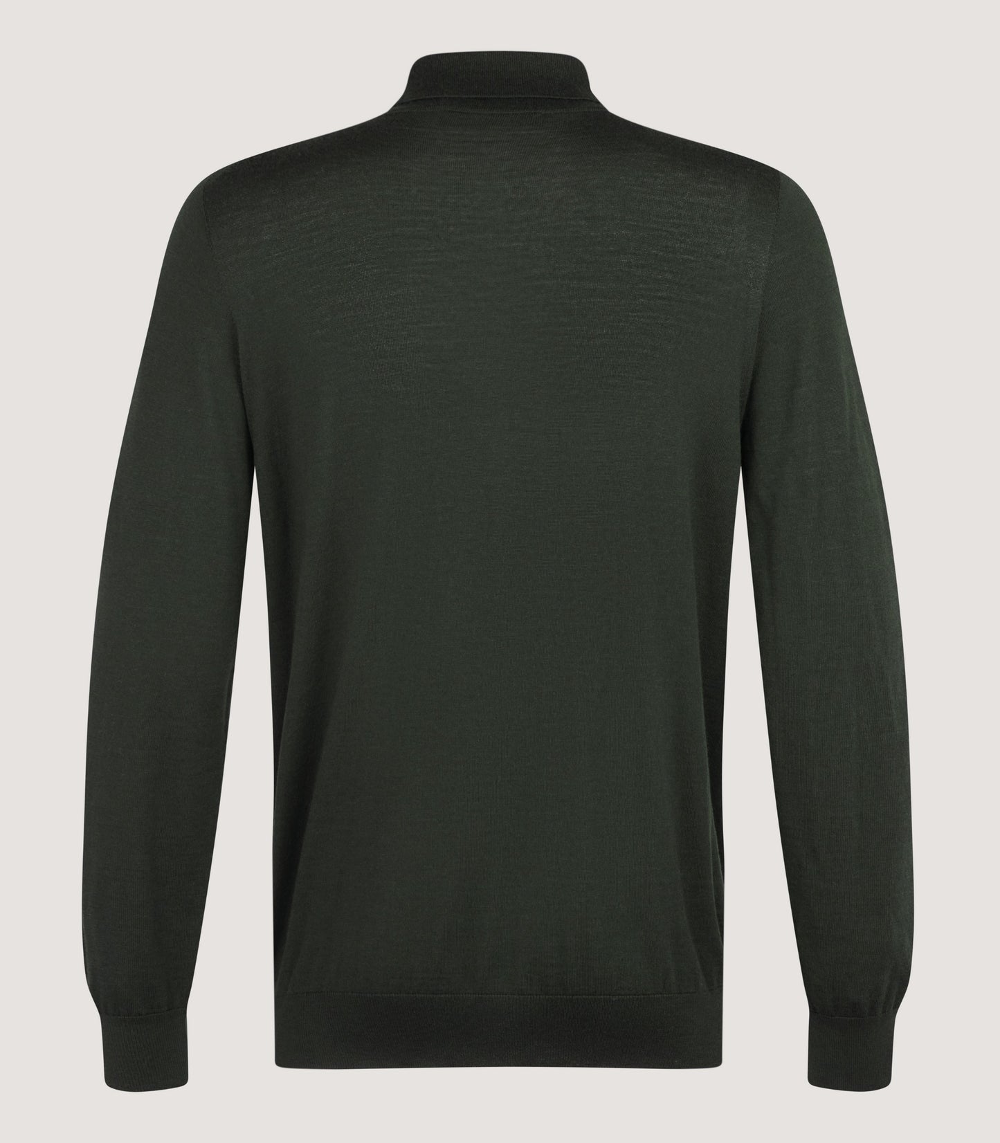 Men's Lightweight Travel Merino Long Sleeve Polo in Loden