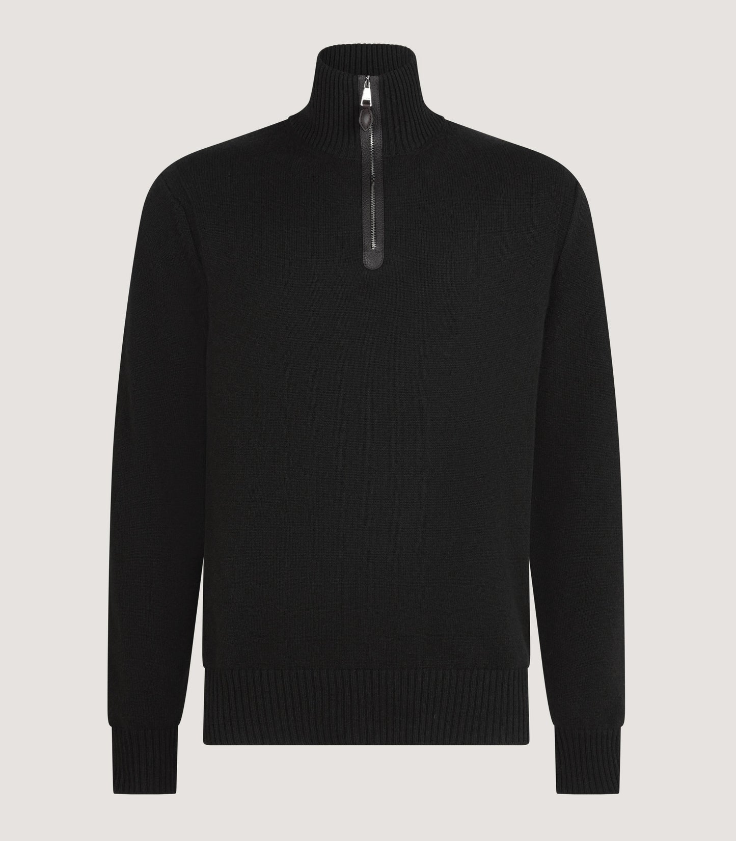 Men's Cashmere Quarter Zip Sweater in Military