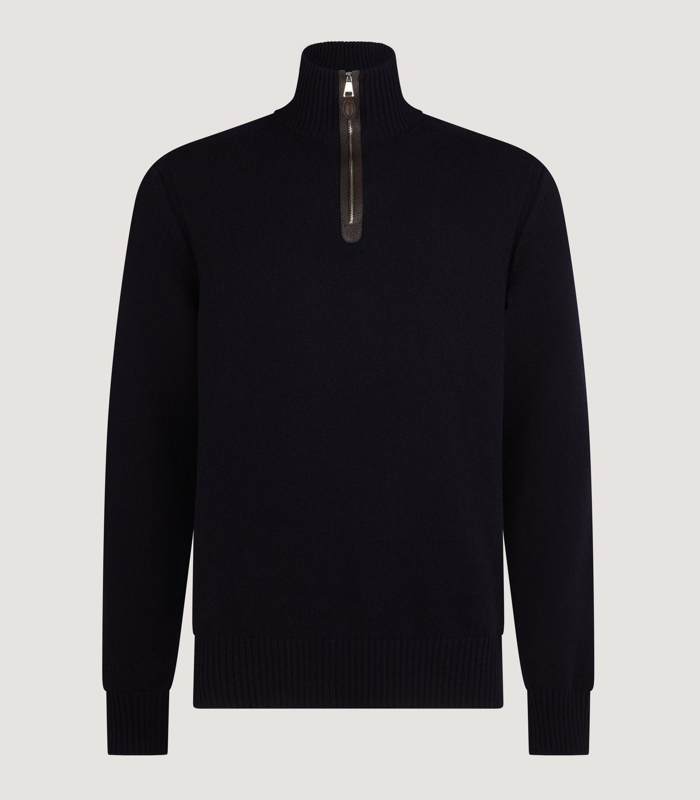 Men's Cashmere Quarter Zip Sweater in Midnight