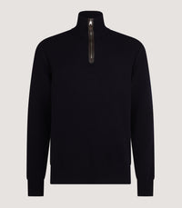 Men's Cashmere Quarter Zip Sweater in Midnight