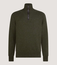 Men's Cashmere Quarter Zip Sweater in Loden