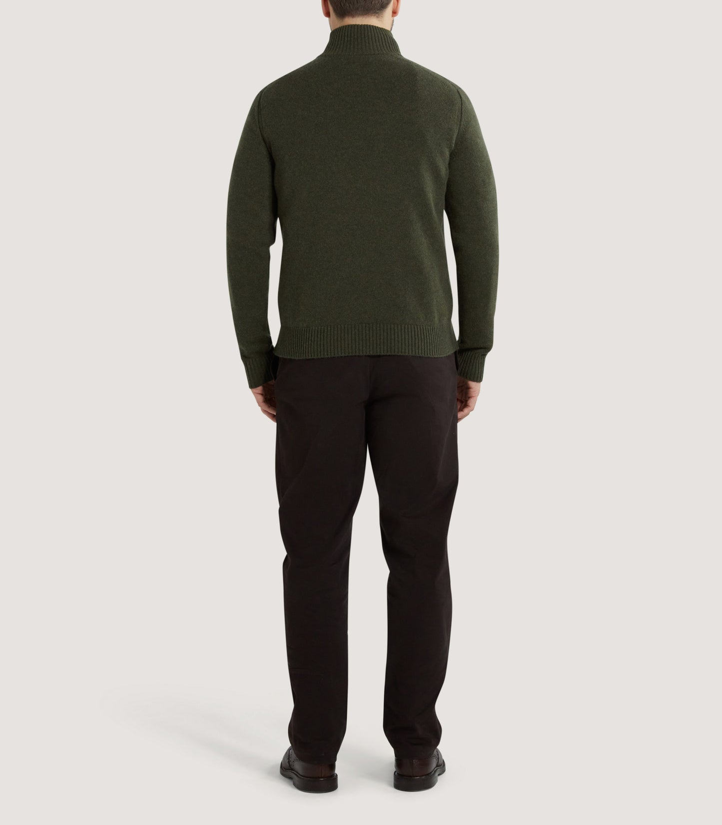 Men's Cashmere Quarter Zip Sweater in Loden