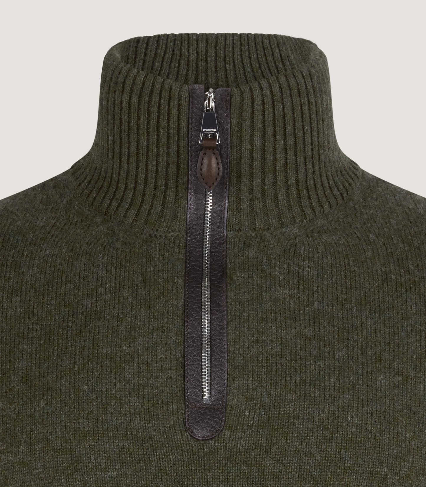 Men's Cashmere Quarter Zip Sweater in Loden