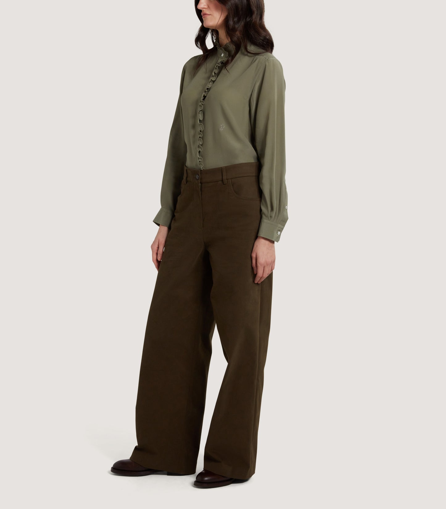 Women's Straight Leg Seymour Trousers in Dark Olive