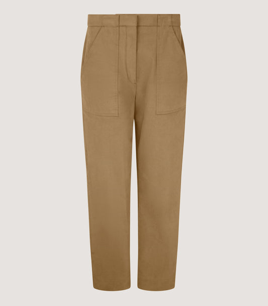Women's Cotton Patch Pocket Trousers in Jute