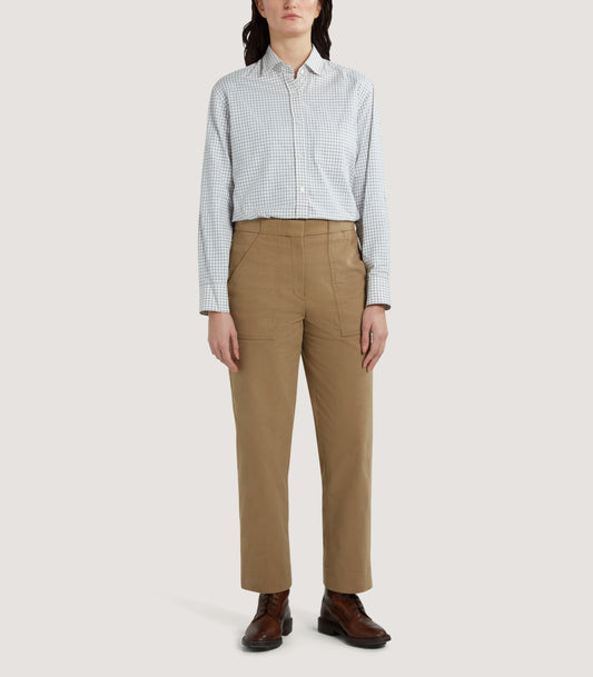 Women's Cotton Patch Pocket Trousers in Jute