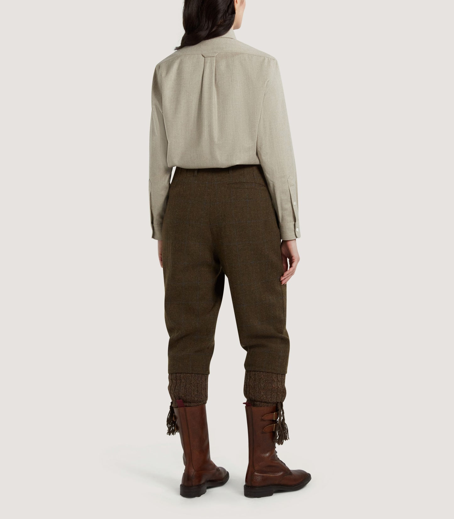 Women's Wool Cashmere Button Down Shirt in Stone