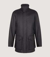 Men's Raglan Deerskin Field Coat in Dark Brown