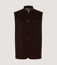 Men's Orsett Corduroy Gilet in Walnut