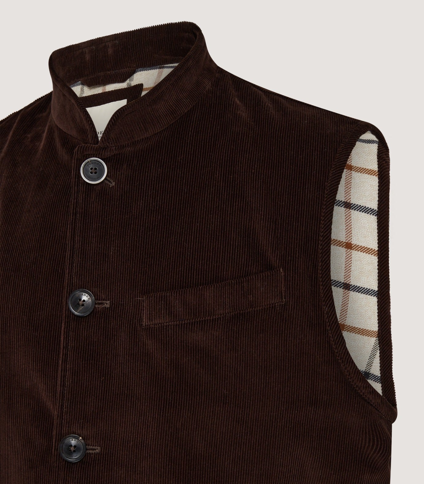 Men's Orsett Corduroy Gilet in Walnut