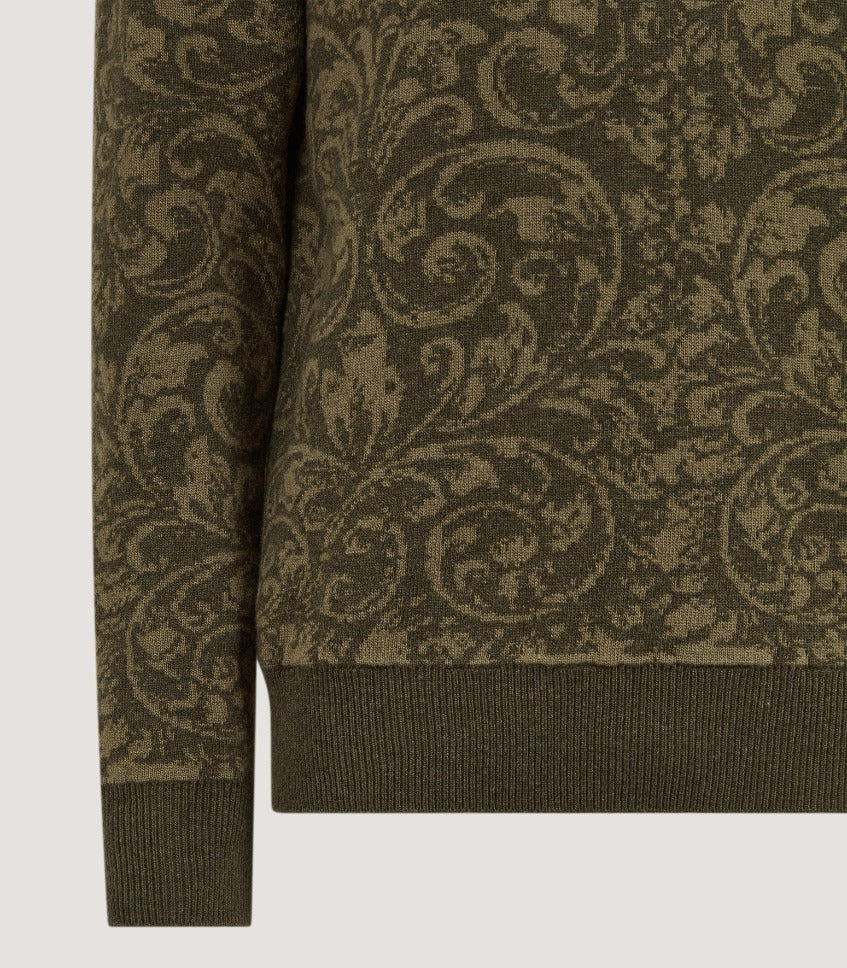 Men's Emberton Rose and Scroll Sweater in Loden