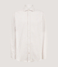 Men's Cut Away Collar Tattersall Shirt in Sky Blue
