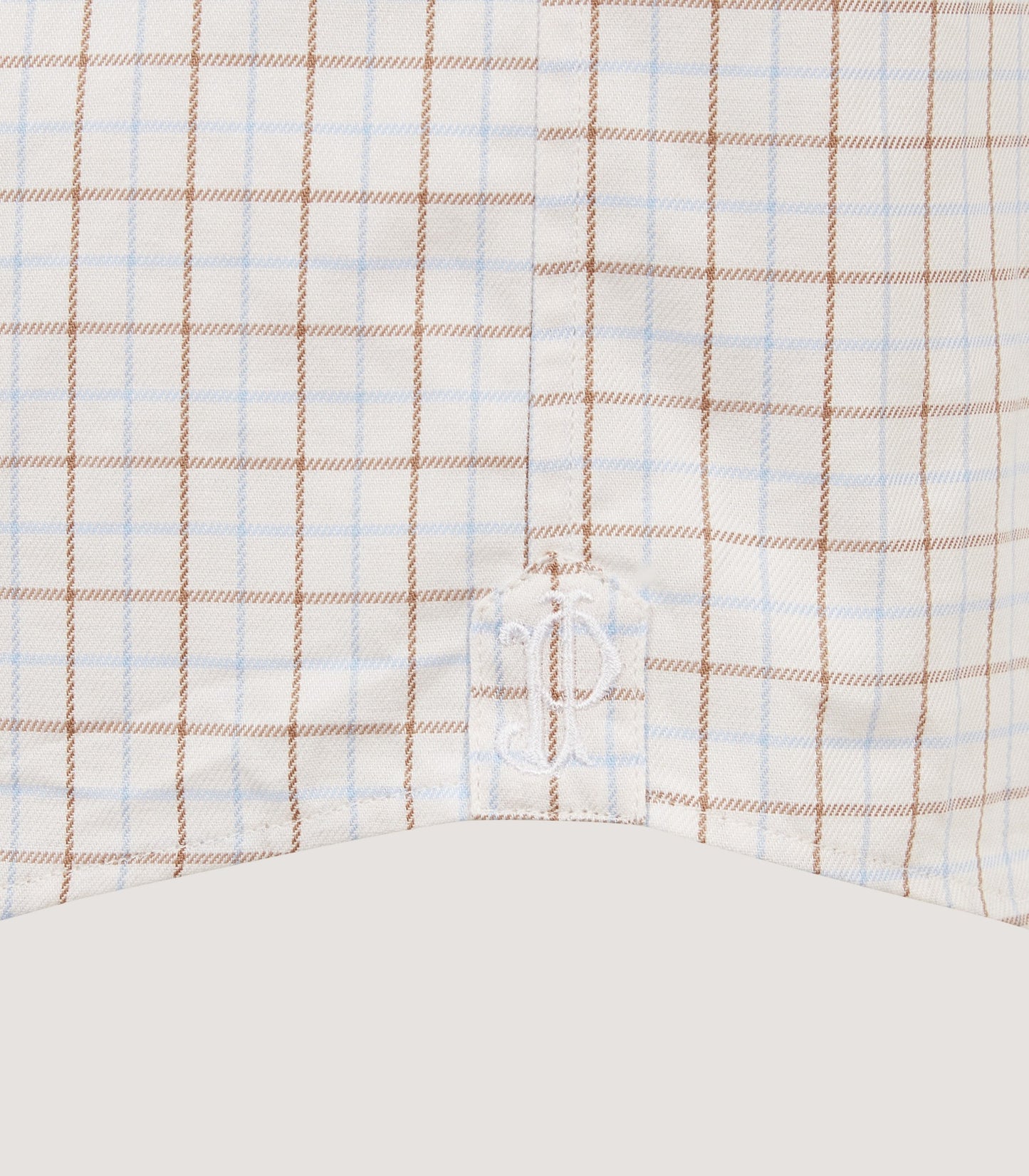 Men's Cut Away Collar Tattersall Shirt in Sky Blue