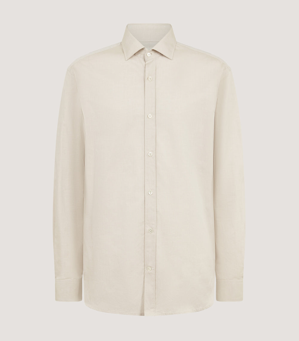 Men's Cotton Shirt in Stone