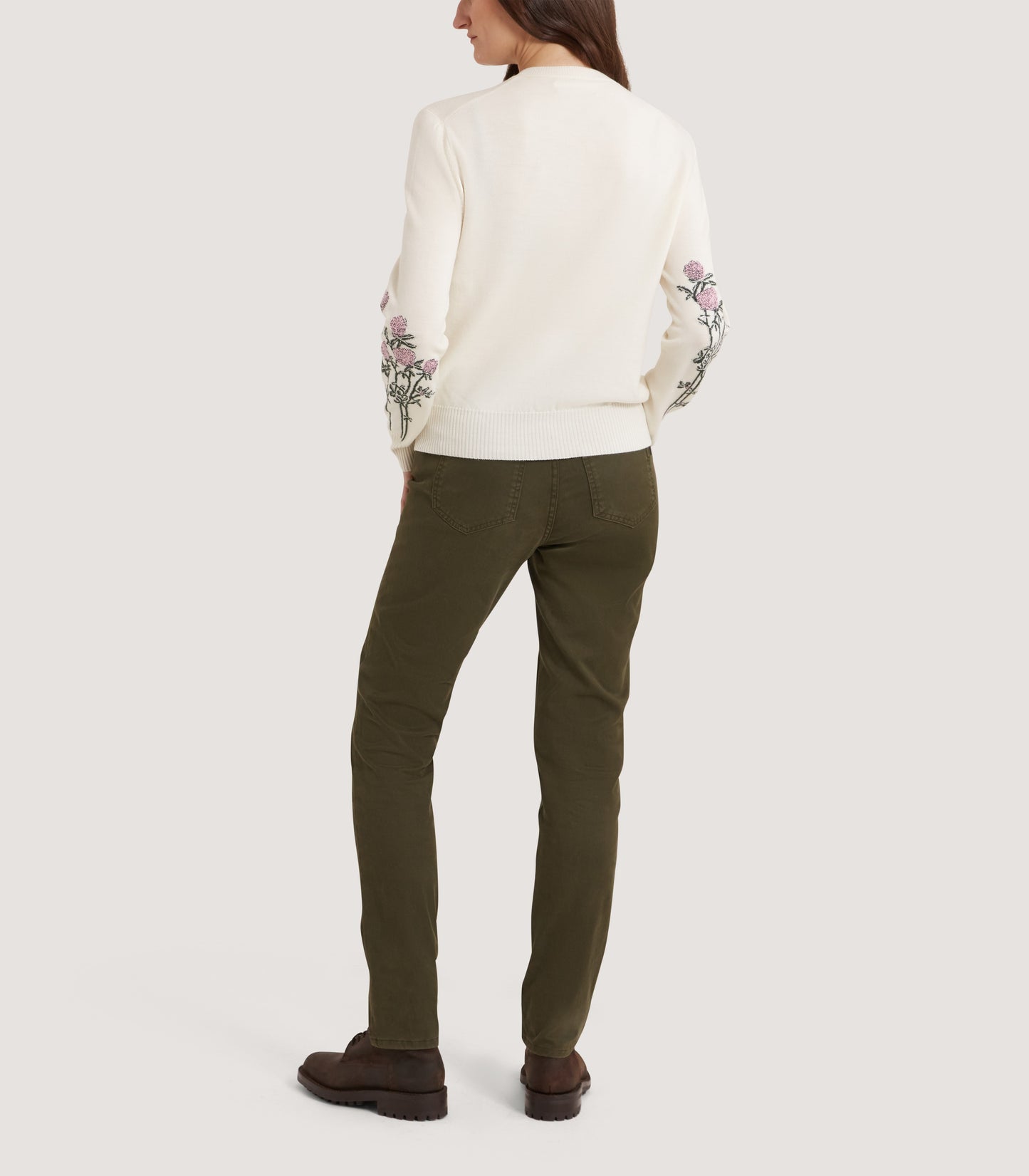 Women's Crendon English Garden Sweater in Ivory