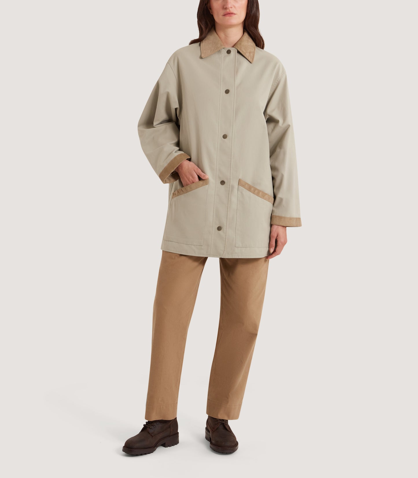 Women's Vita Clipper Coat in Pebble