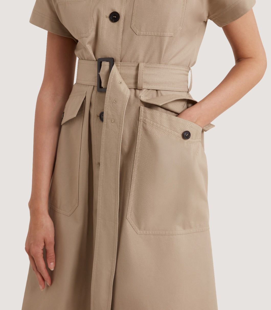 Women's Four Pocket Cotton Dress in Jute