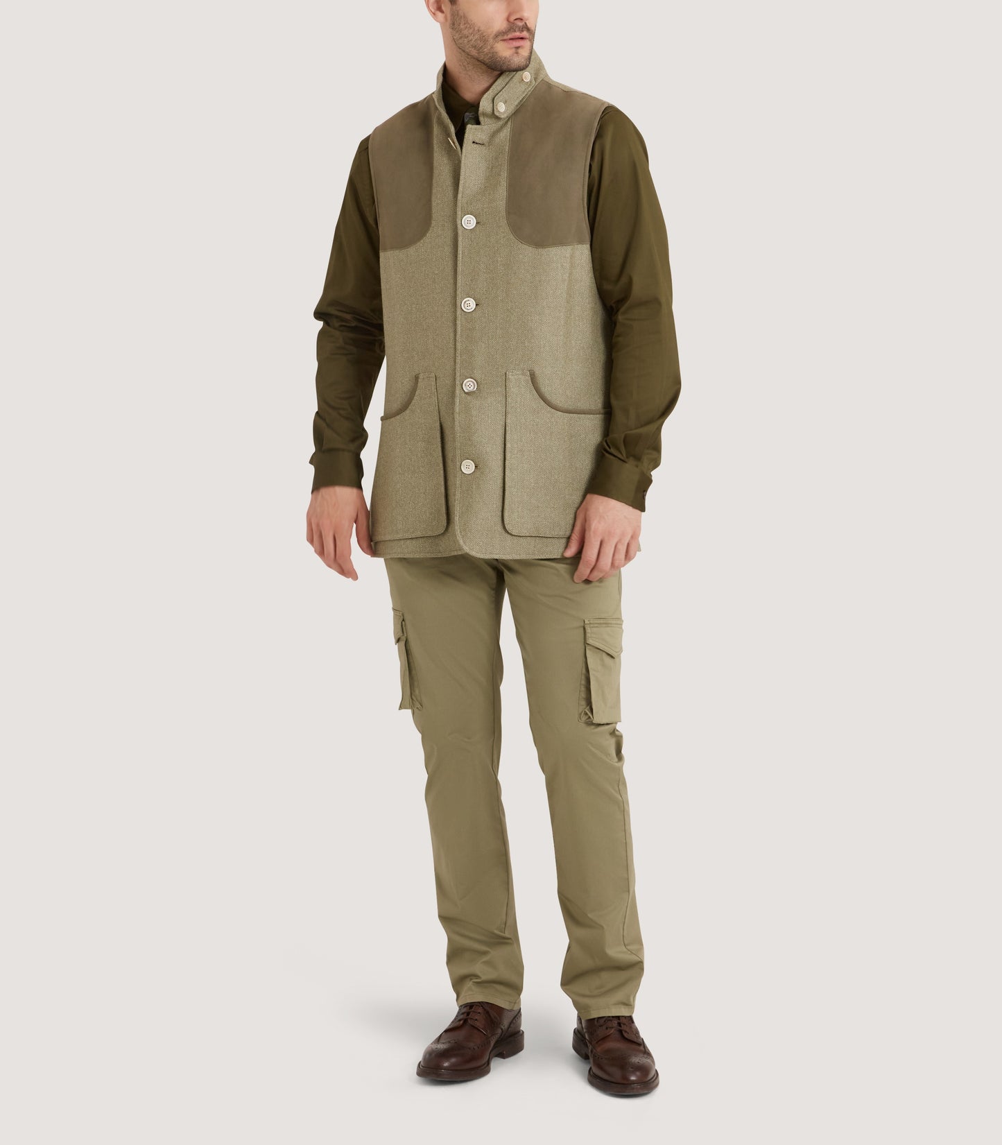 Men's Kalahari High Collar Vest in Sage