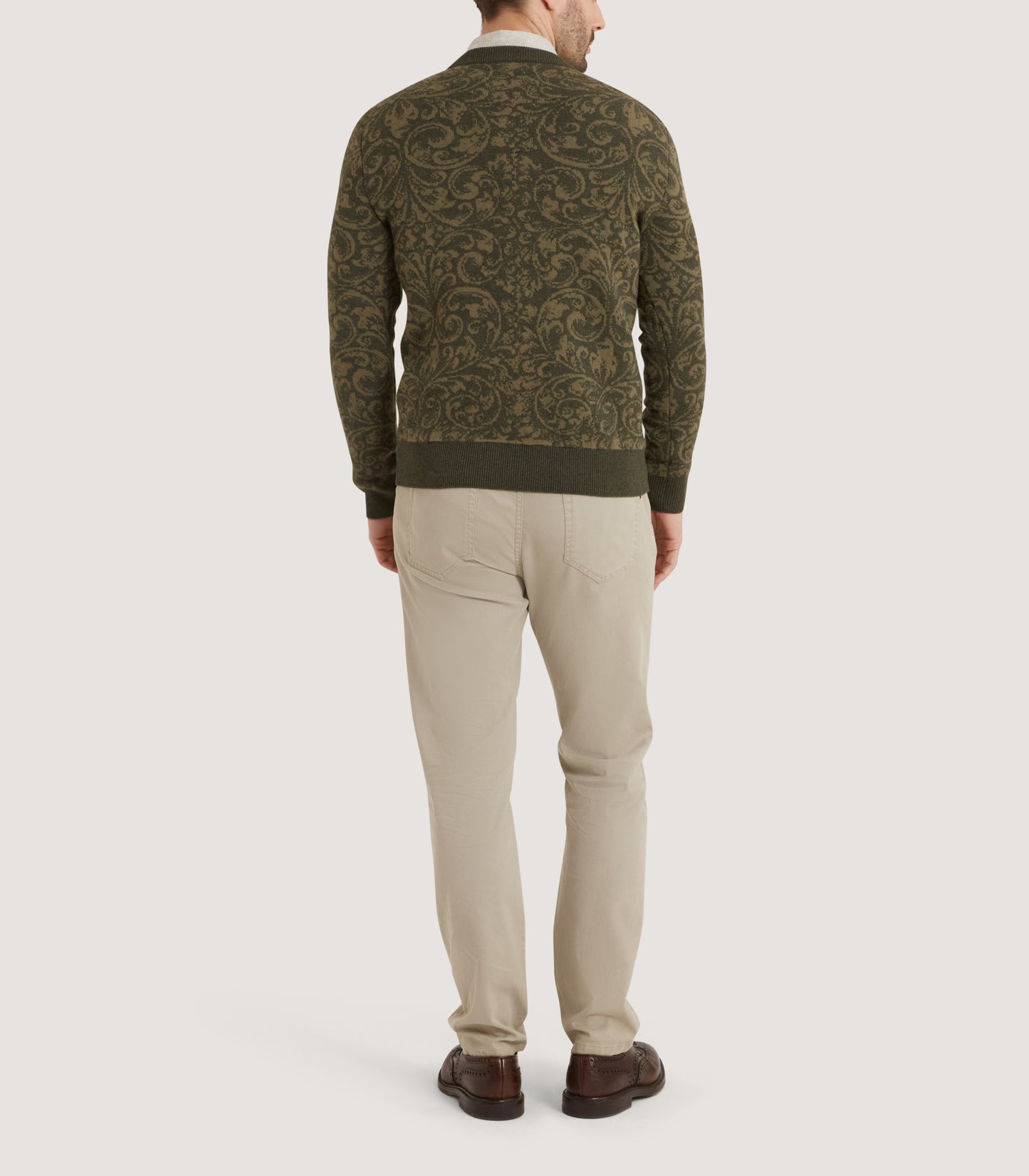 Men's Emberton Rose and Scroll Sweater in Loden