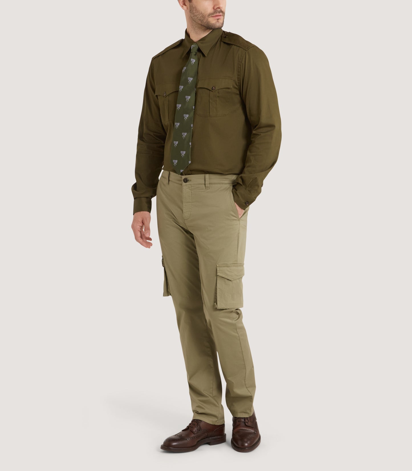 Men's Cotton Khartoum Shirt in Loden
