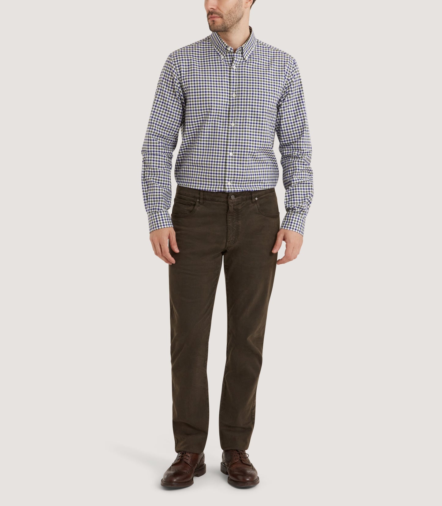 Men's Button Down Collar Shirt in Forest Green