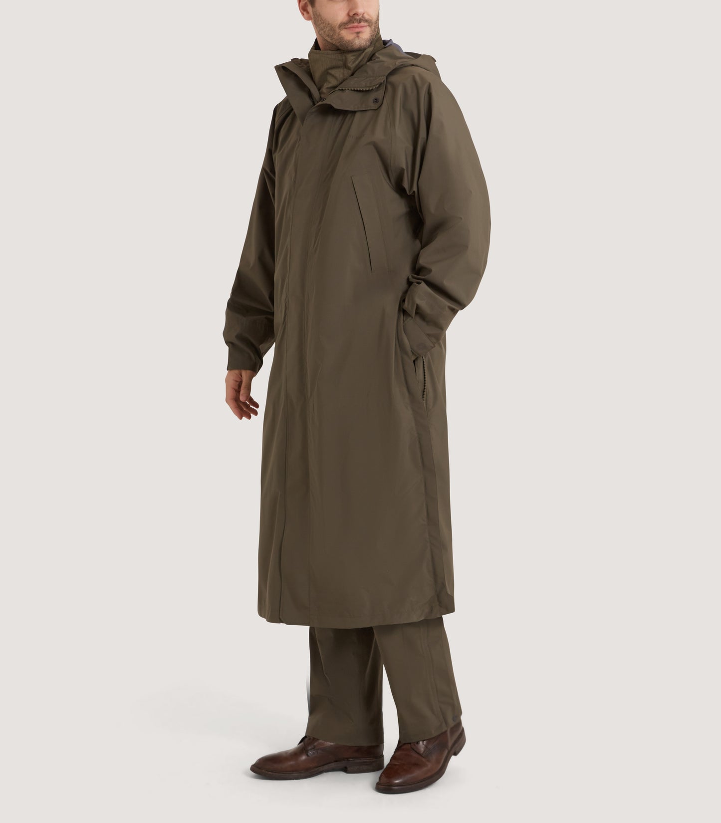 Stafford Lightweight Packable Cape in Drab